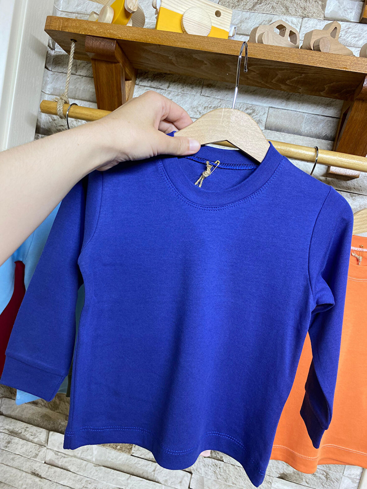 Basic Likralı Uzun Kol Çocuk Tişört 