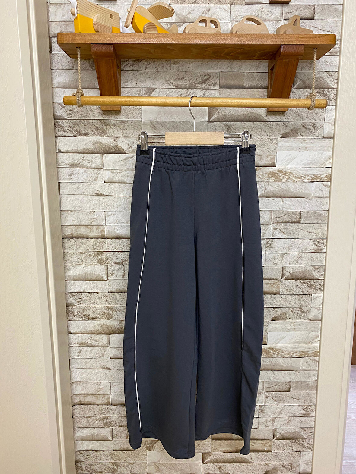 Defacto Wide Leg Beli Lastikli Kız Çocuk Eşofman Altı