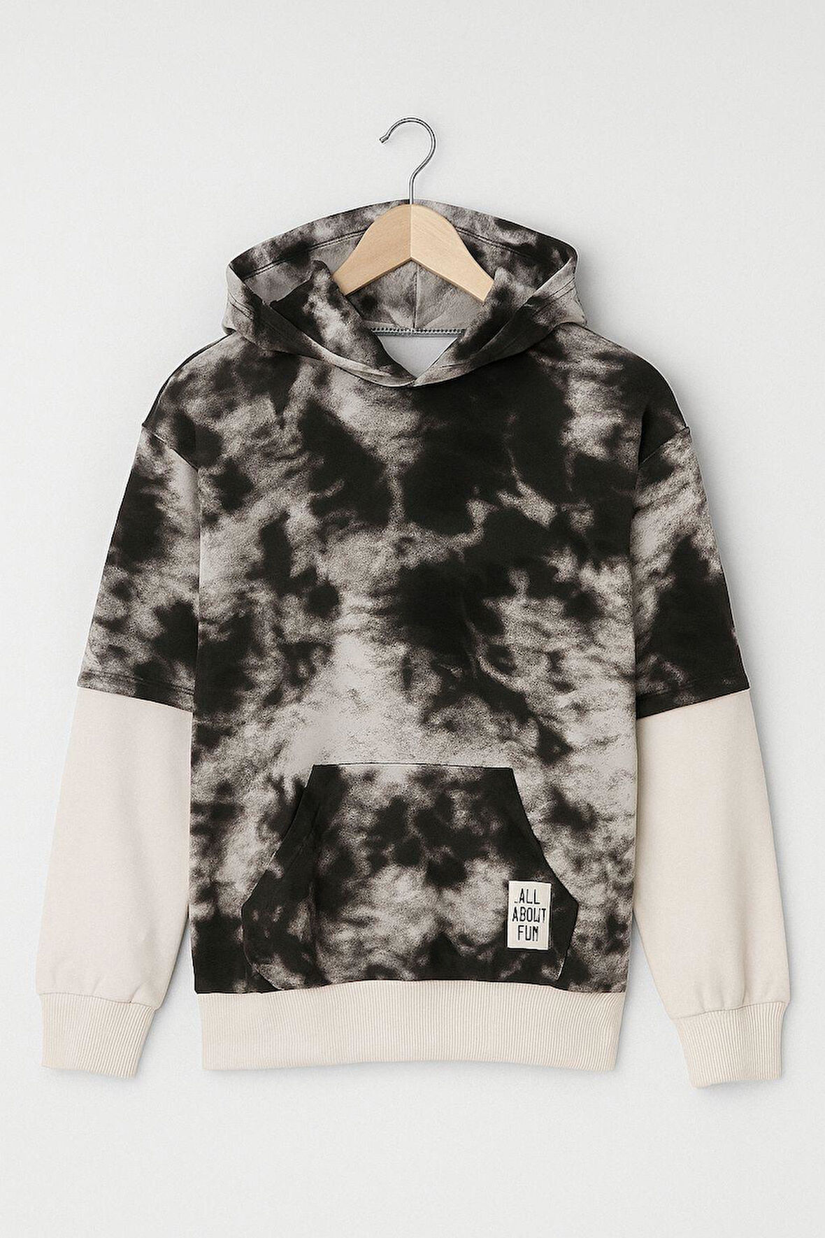 AYSBEBE BATİK DESENLİ KAPŞONLU SWEAT UNISEX