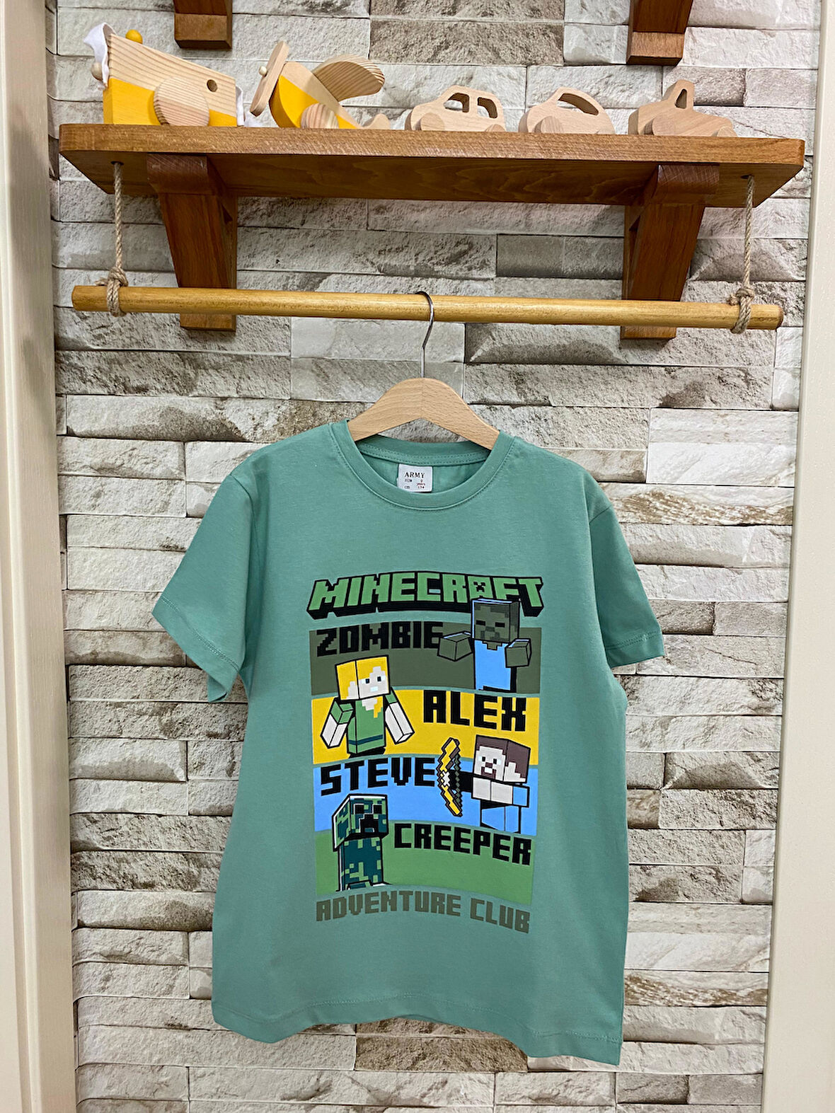 AYSBEBE MINECRAFT BASKILI ÇOCUK TİŞÖRT