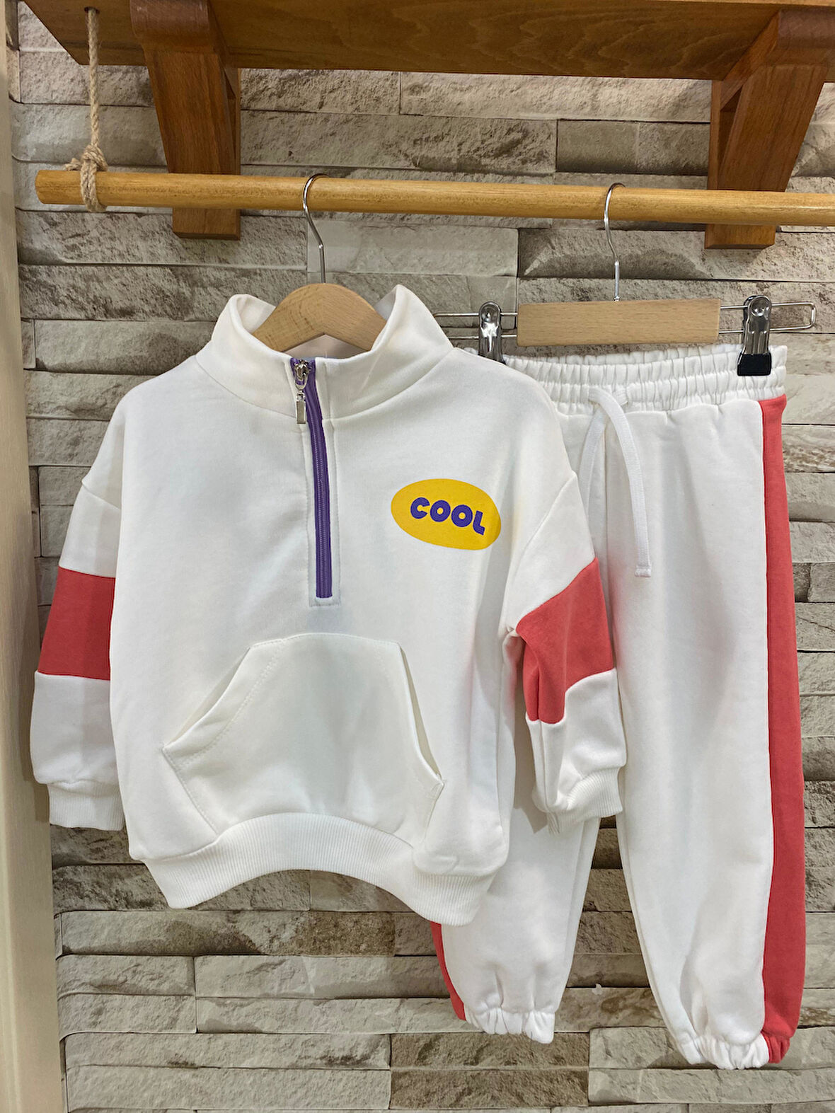 LACIEL PARIS COOL SLOGANLI YAKALI FERMUARLI KIZ ÇOCUK EŞOFMAN TAKIM