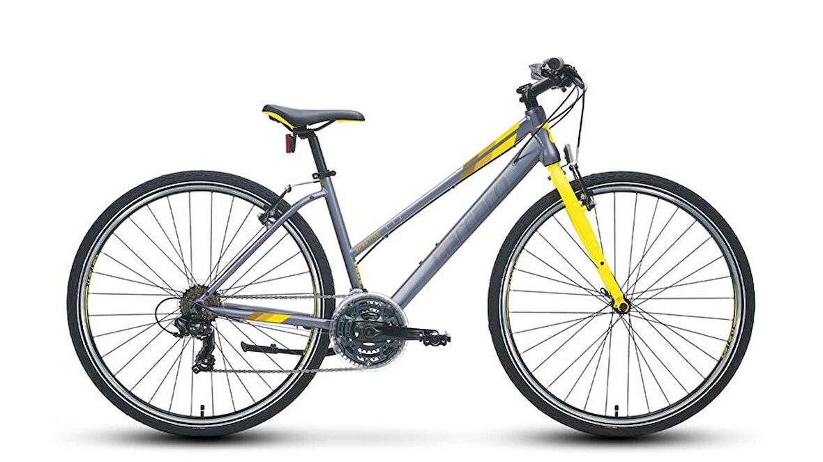 CARRARO SPORTIVE 322 KADIN ŞEHİR BİSİKLETİ 480H V 28 JANT 21 VİTES MAT ANTRASİT SARI KOYU SARI