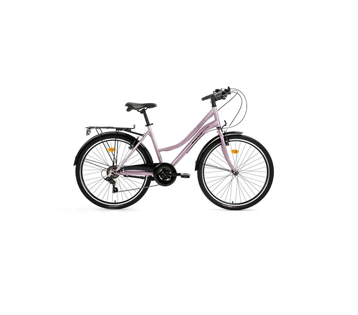 BİSAN SMILE BAYAN ŞEHİR BİSİKLETİ 44CM V 28 JANT 7 VİTES PUDRA PEMBE SİYAH