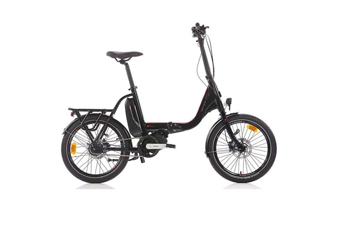 CARRARO E-FLEXI KATLANIR BİSİKLET 460H HD 20 JANT NEX.8 VİTES MAT SİYAH KIRMIZI GRİ