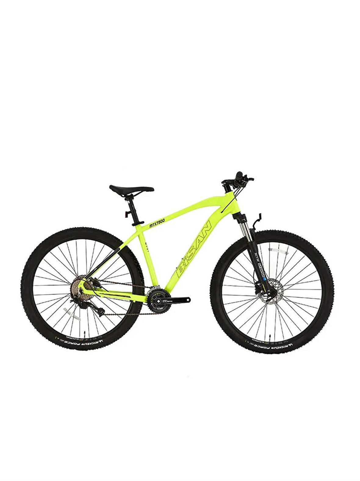 BİSAN MTX 7500 CUES ERKEK DAĞ BİSİKLETİ 43CM HD 27.5 JANT 20 VİTES NEON SARI BEYAZ SİYAH