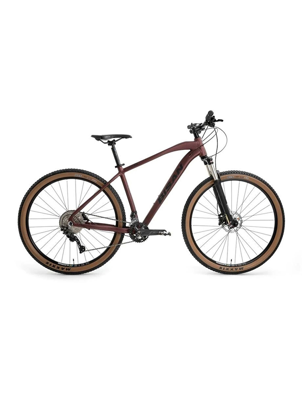 BİSAN MTX 7600 ERKEK DAĞ BİSİKLETİ 43 CM HD 27.5 JANT 20 VİTES MAT KOYU BORDO SİYAH