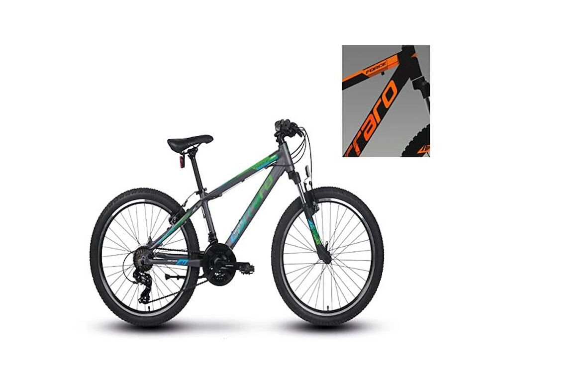 CARRARO FORCE 400 ERKEK DAĞ BİSİKLETİ 325H V 24 JANT 21 VİTES ANTRASİT TURUNCU BEYAZ