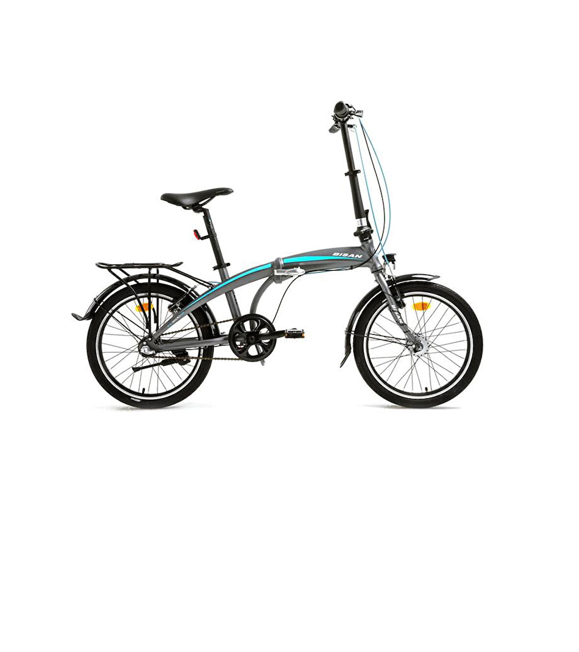 BİSAN FX 3500-NX3 KATLANIR BİSİKLET 32CM V 20 JANT NEX.3 VİTES METALİK GRİ MAVİ