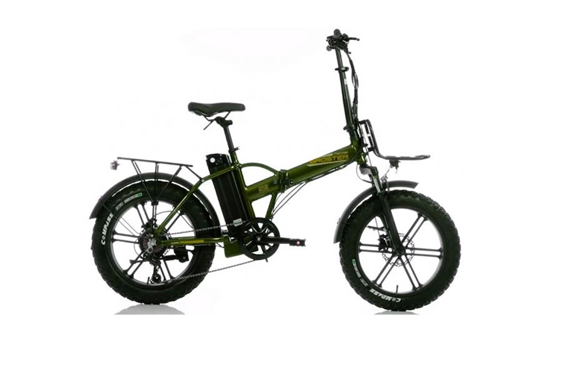 CORELLİ BROSTER TECHLA FAT BIKE ELEKTRİKLİ KATLANIR BİSİKLET 42CM HD 20 JANT 7 VİTES METALİK YEŞİL