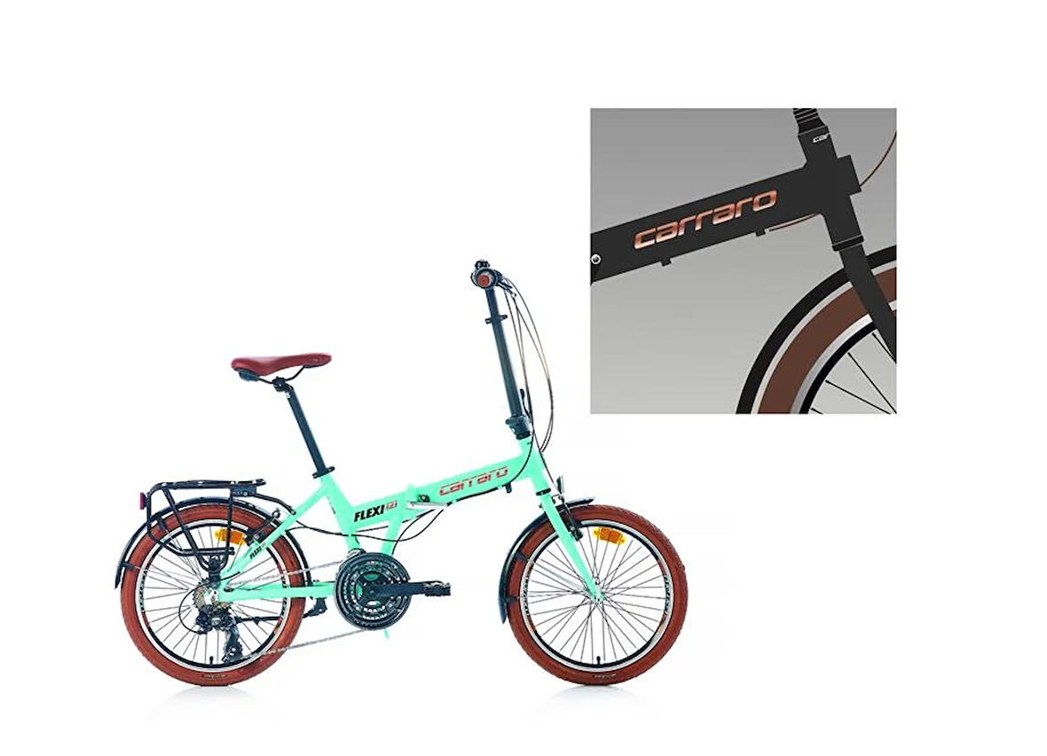 CARRARO FLEXI 121 KATLANIR BİSİKLET 350H V 20 JANT 21 VİTES MAT HAKİ SİYAH BAKIR