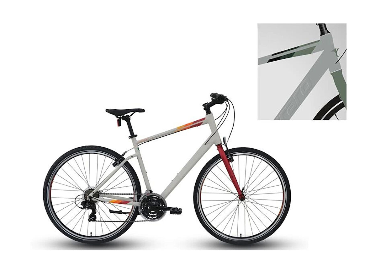 CARRARO SPORTIVE 321 ERKEK ŞEHİR BİSİKLETİ 520H V 28 JANT 21 VİTES GRİ YEŞİL KAHVE