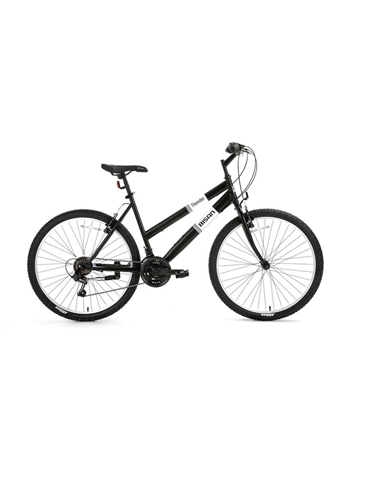 BİSAN THUNDER KADIN DAĞ BİSİKLETİ 47CM V 26 JANT 18 VİTES MAT SİYAH BEYAZ