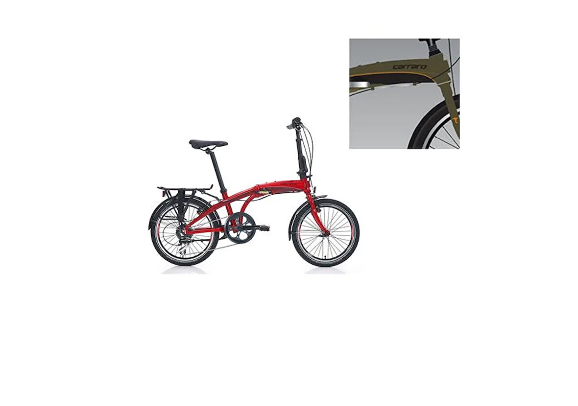 CARRARO FLEXI 108 V KATLANIR BİSİKLET 285H 20 JANT 8 VİTES MAT HAKİ SİYAH TURUNCU