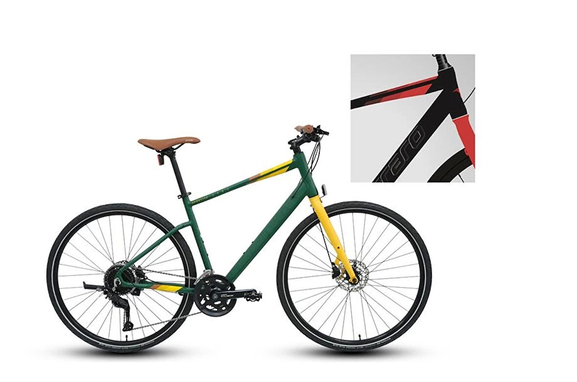 CARRARO SPORTIVE 328C ERKEK ŞEHİR BİSİKLETİ 440H HD 28 JANT 18 VİTES MAT SİYAH KIRMIZI