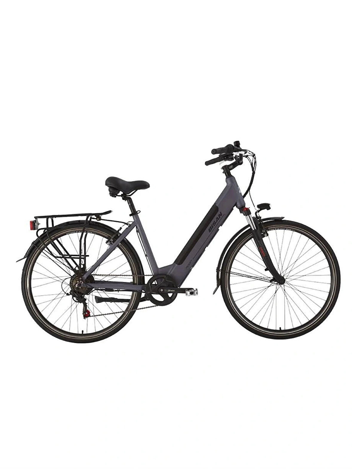 BİSAN MOON ELEKTRİKLİ BİSİKLET 47CM V 28 JANT 7 VİTES METALİK GRİ SİYAH