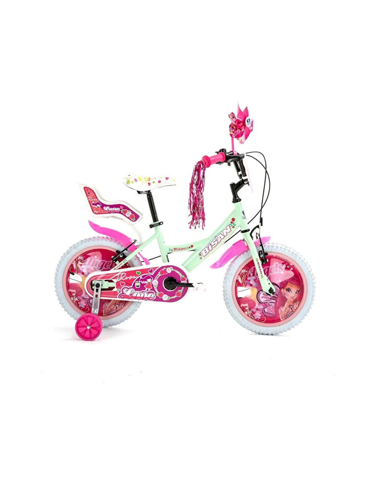 BİSAN ROSE-24 KIZ ÇOCUK BİSİKLETİ 26CM V 16 JANT MİNT YEŞİL PEMBE