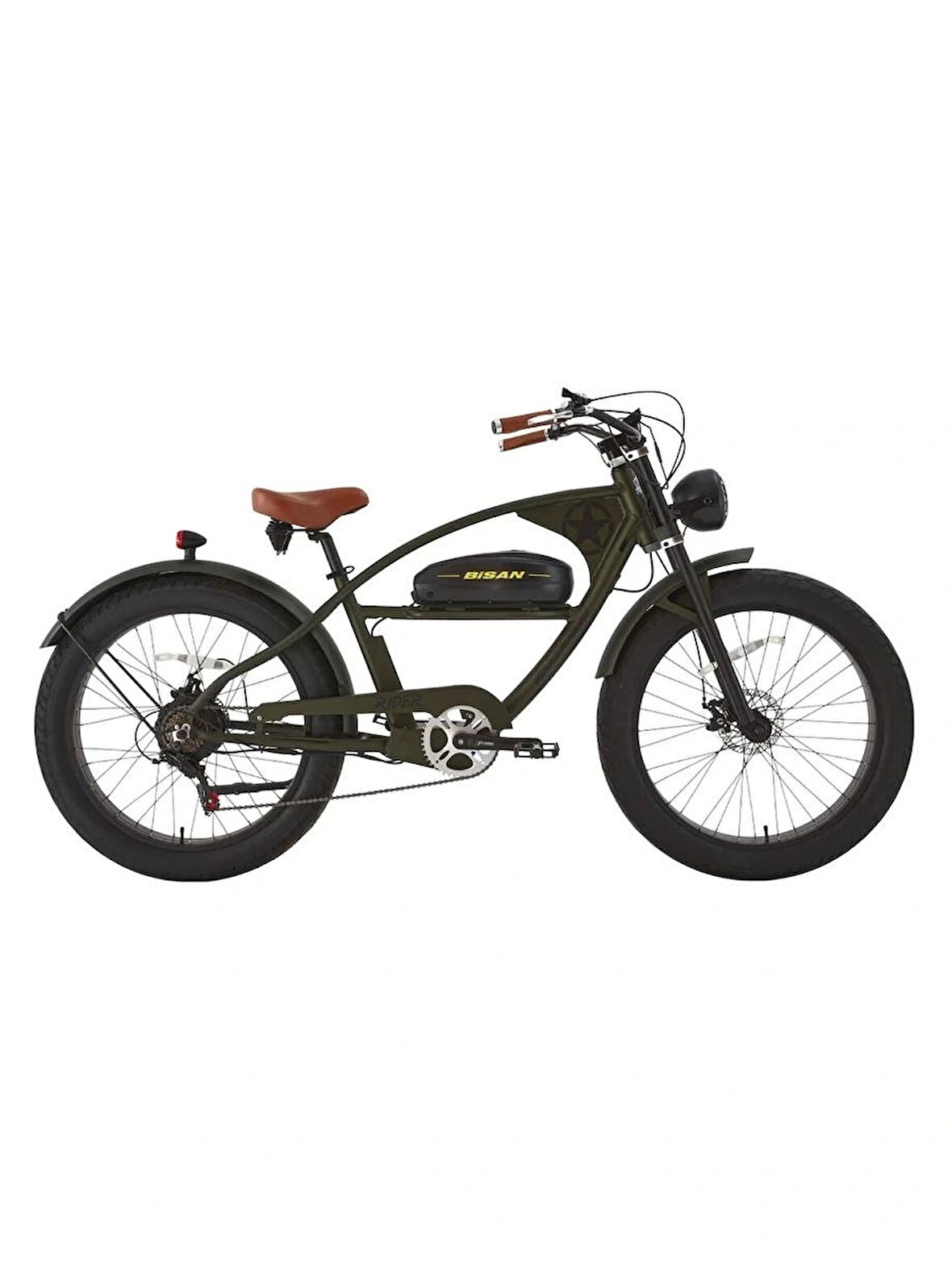 BİSAN RIDER ELEKTRİKLİ BİSİKLET 46CM MD 26 JANT 7 VİTES MAT SİYAH YEŞİL