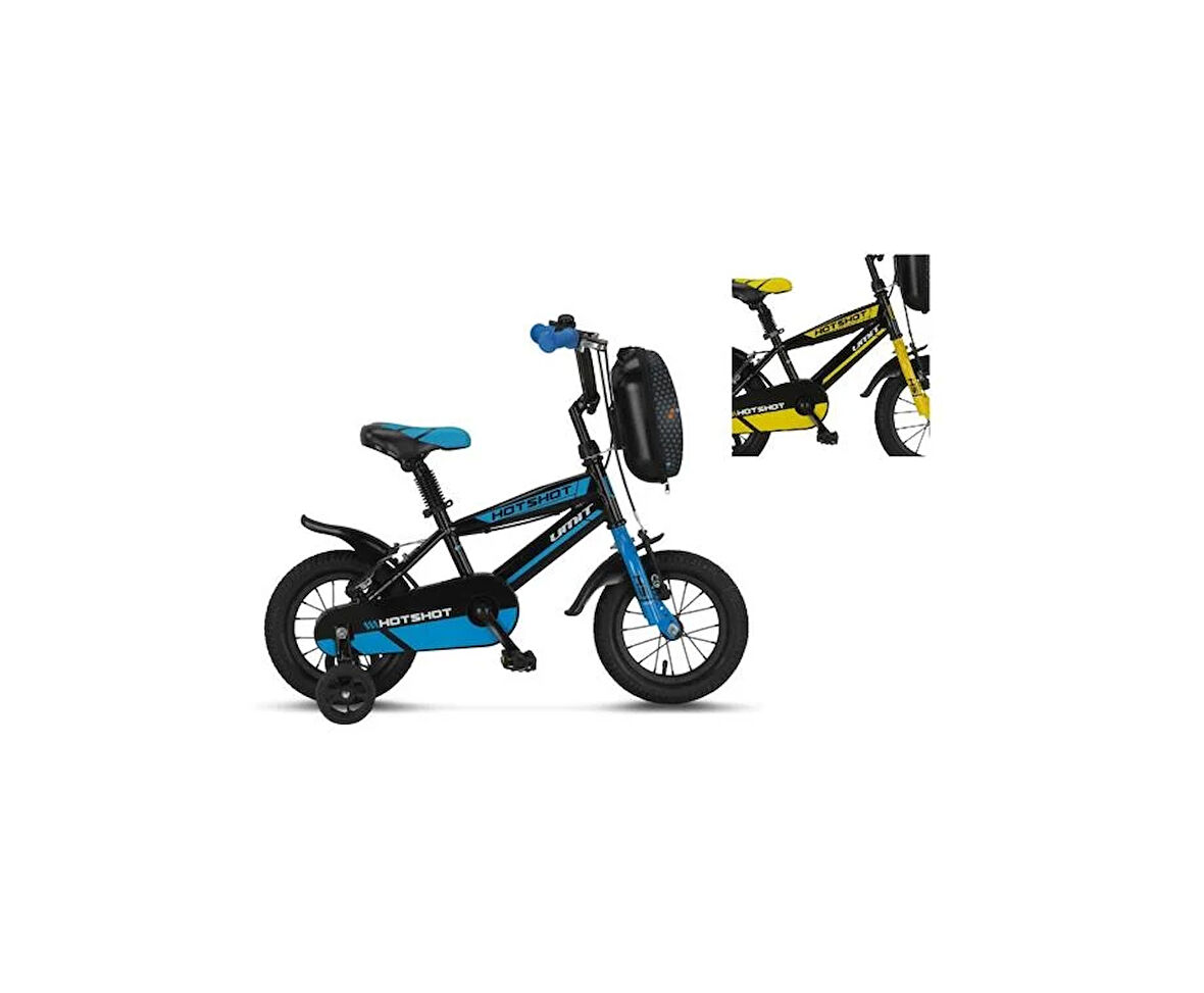 ÜMİT 1210 HOTSHOT-CANTA-V ERKEK ÇOCUK BİSİKLETİ 12 JANT SİYAH SARI