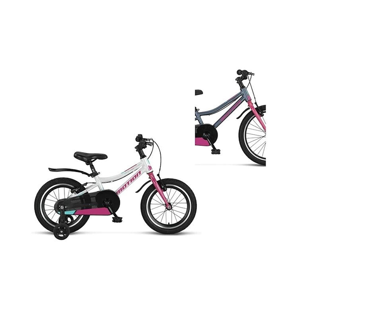ÜMİT 1674 MOTION KIZ ÇOCUK BİSİKLETİ V 16 JANT ANTRASİT PEMBE
