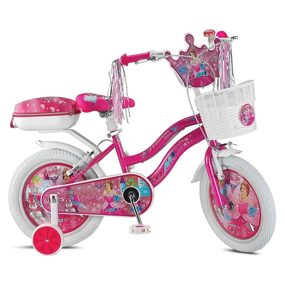 ÜMİT 1608 PRINCESS-SEPET-V-KIZ ÇOCUK BİSİKLETİ 16 JANT PEMBE