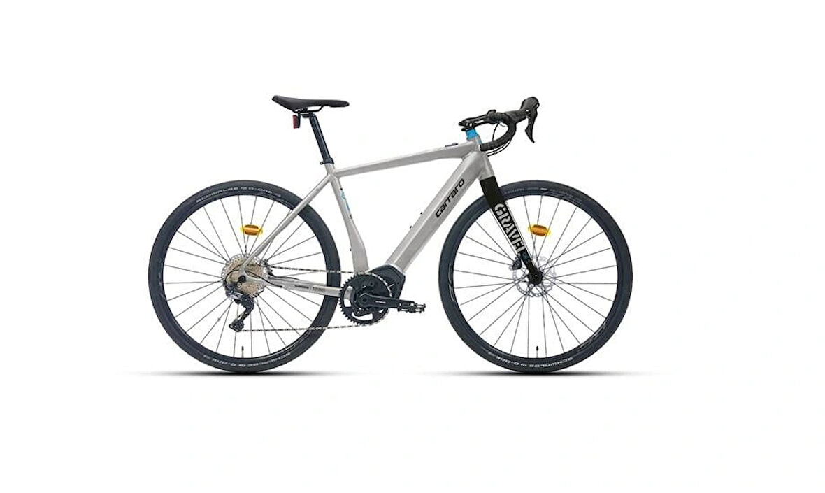 CARRARO GRAVEL GE 5.0 ELEKTRİKLİ BİSİKLET 550H HD 28 JANT 11 VİTES MAT GÜMÜŞ SİYAH MAVİ