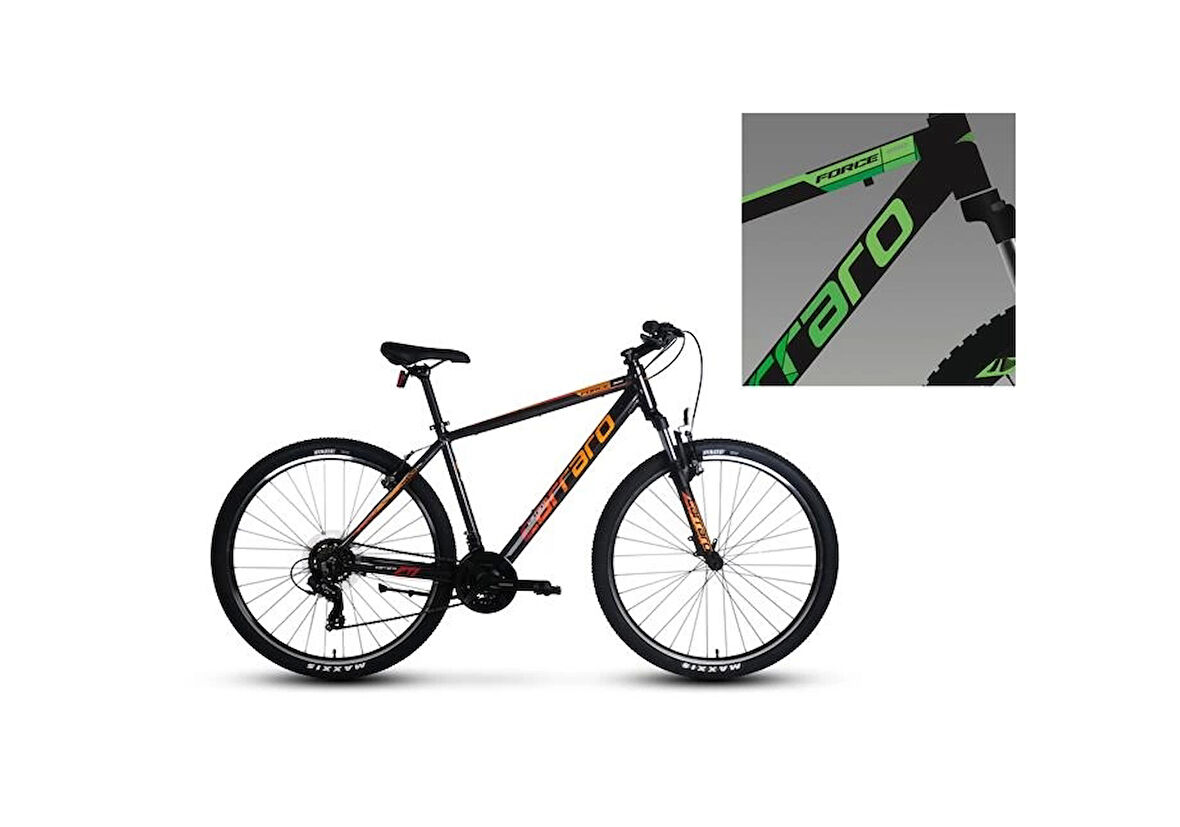 CARRARO FORCE 900 ERKEK DAĞ BİSİKLETİ 520H V 29 JANT 21 VİTES MAT SİYAH YEŞİL GÜMÜŞ