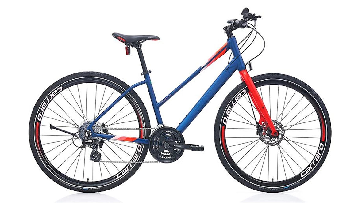 CARRARO SPORTIVE 325 KADIN ŞEHİR BİSİKLETİ 480H HD 28 JANT 24 VİTES MAT LACİVERT NAR ÇİÇEĞİ