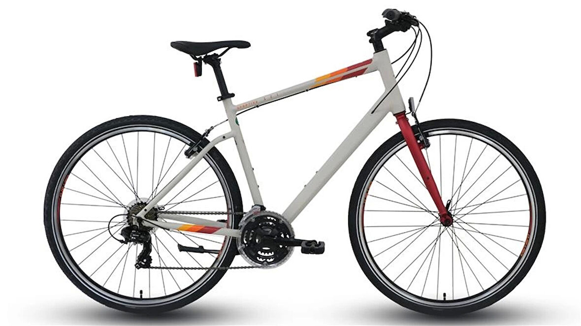 CARRARO SPORTIVE 321 ERKEK ŞEHİR BİSİKLETİ 520H V 28 JANT 21 VİTES MAT GRİ KIRMIZI TURUNCU