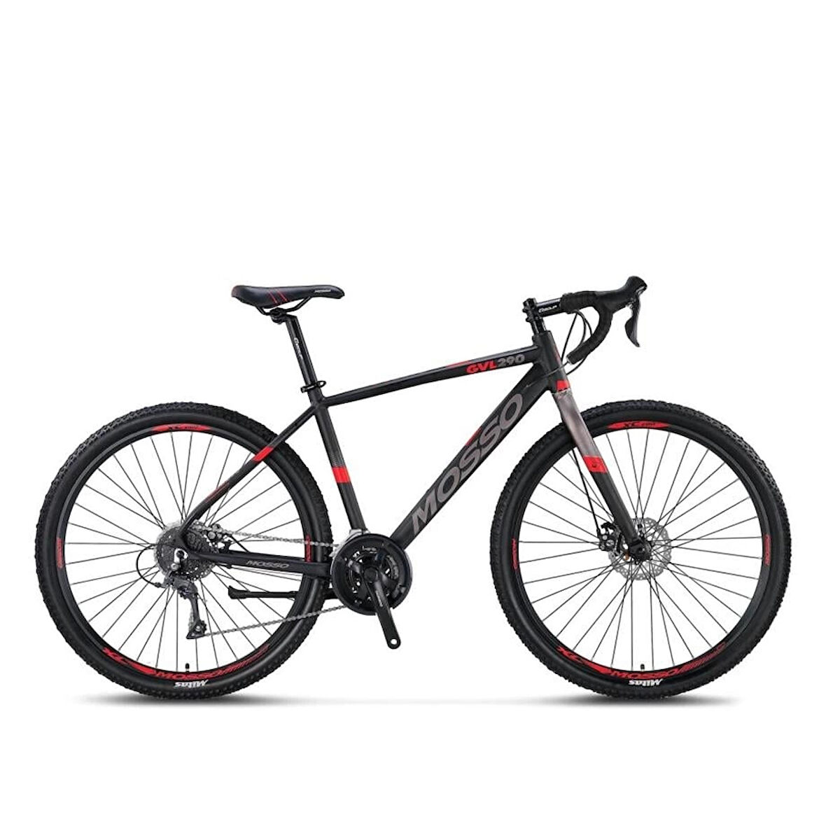 MOSSO GVL290 CLARIS ERKEK YARIŞ BİSİKLETİ 482H MD 29 JANT 16 VİTES SİYAH KIRMIZI