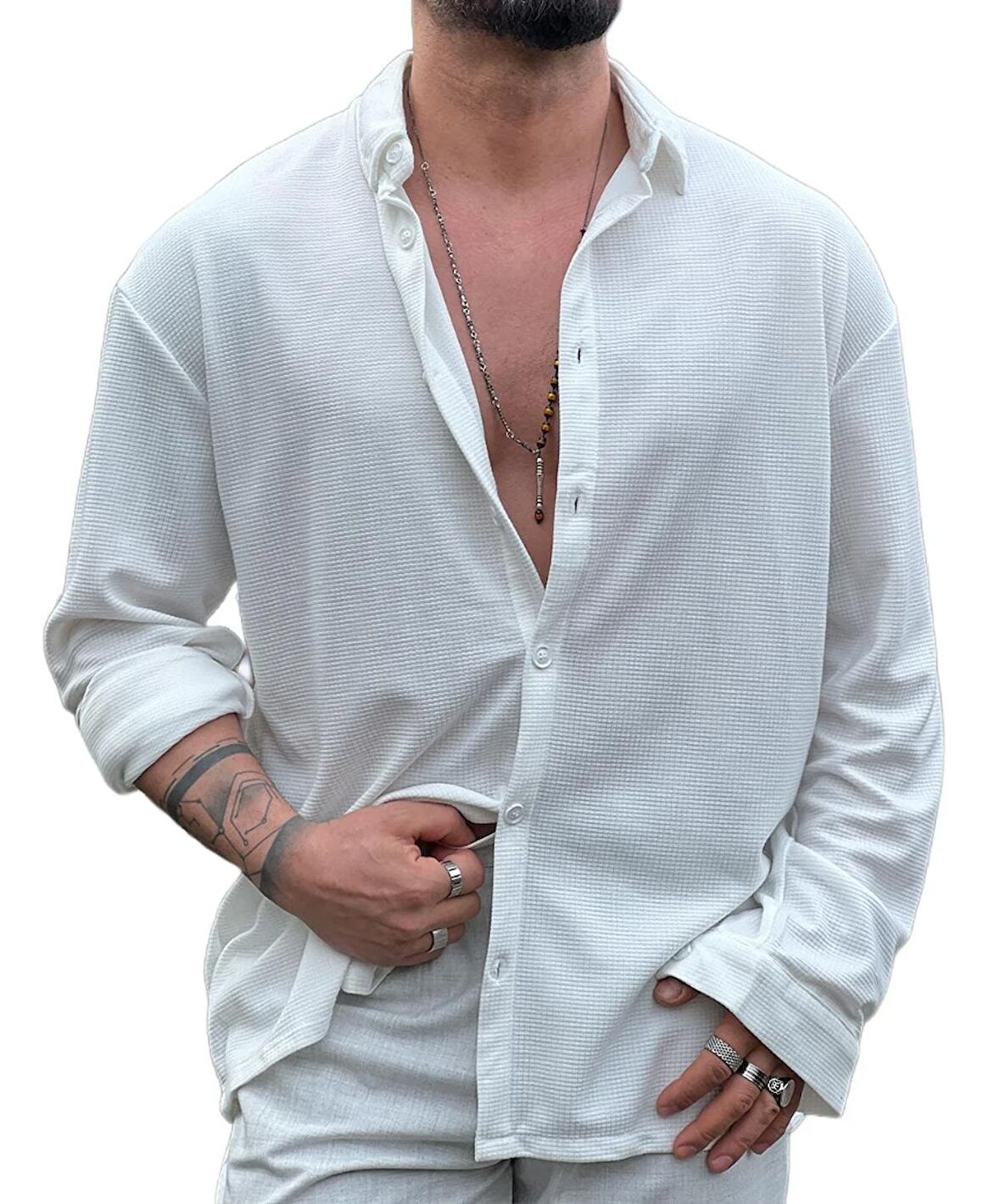 Oversize Rahat Kalıp, Basic Gömlek , Beyaz Sade Gömlek