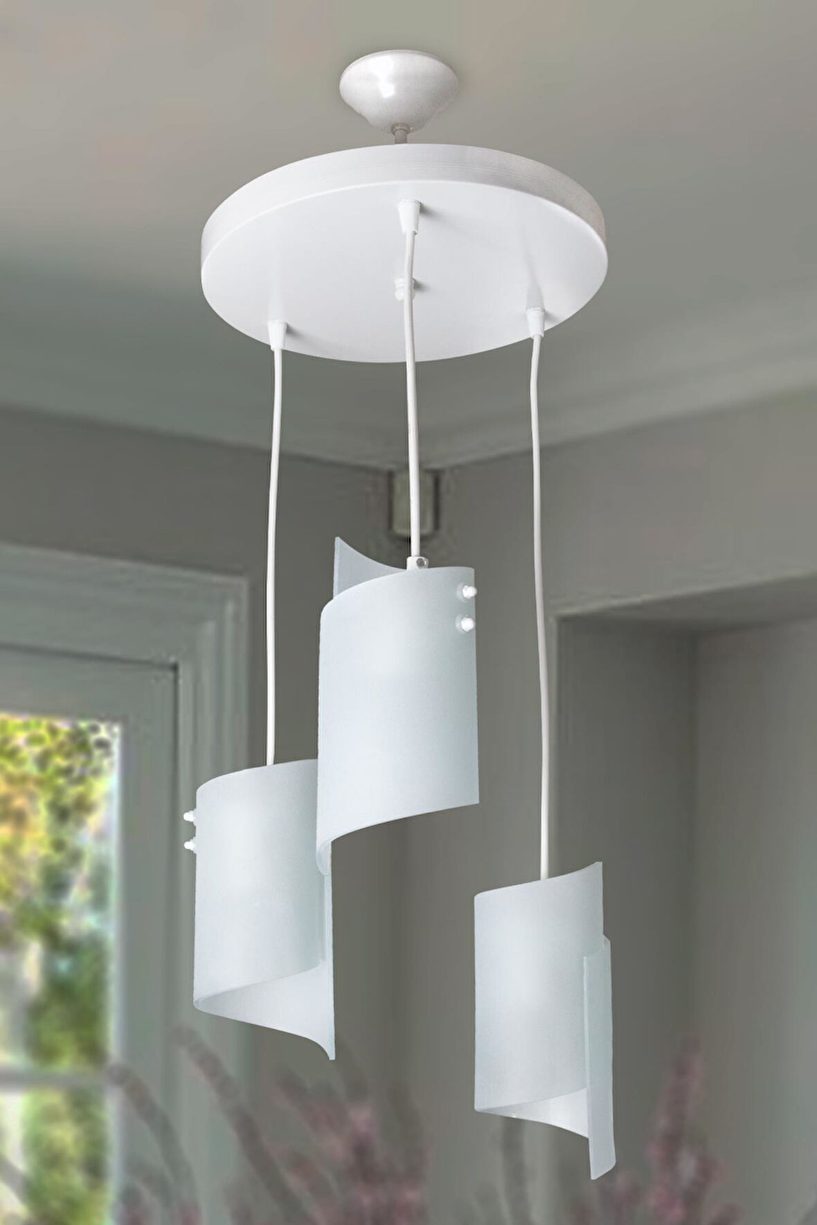 Sema 3'lü Avize Beyaz