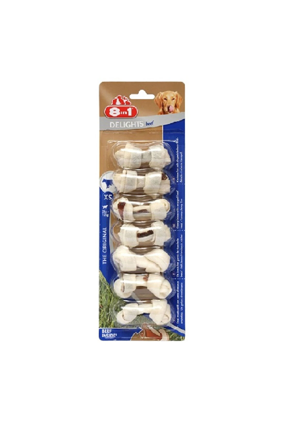 8in1 Delights Bones Biftekli Xs Köpek Ödül Kemiği 7 Li