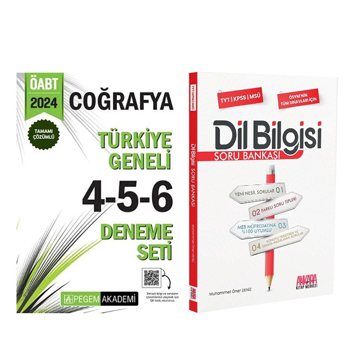 Pegem 2024 KPSS ÖABT Coğrafya Öğr Türkiye Geneli Deneme 4-5-6 ve AKM Dil Bilgisi Soru Bankası Seti