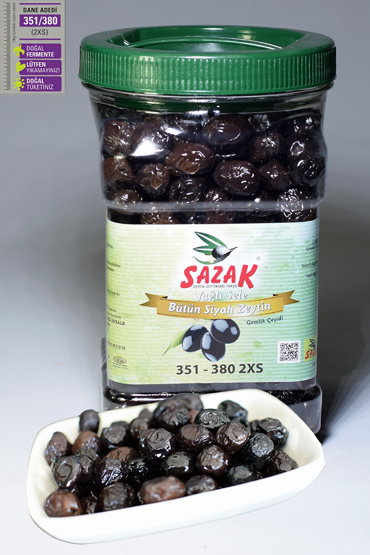 Siyah Zeytin Yağlı Sele 900 Gr. 351-380 2XS