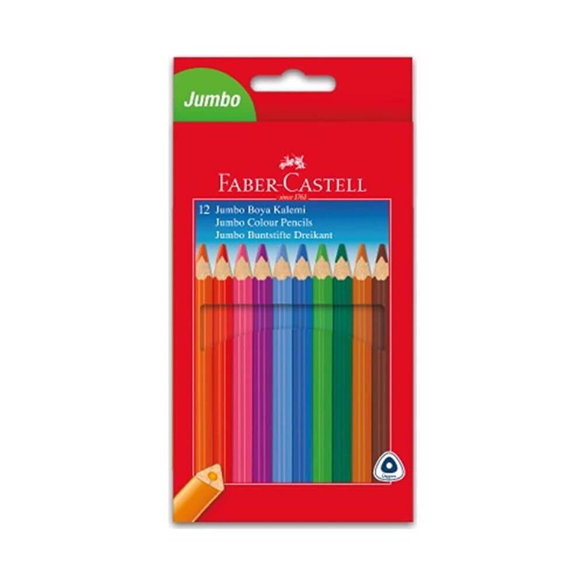 Faber Castell Jumbo Triangular Üçgen 12li Kuru Boya Kalemi 31116615