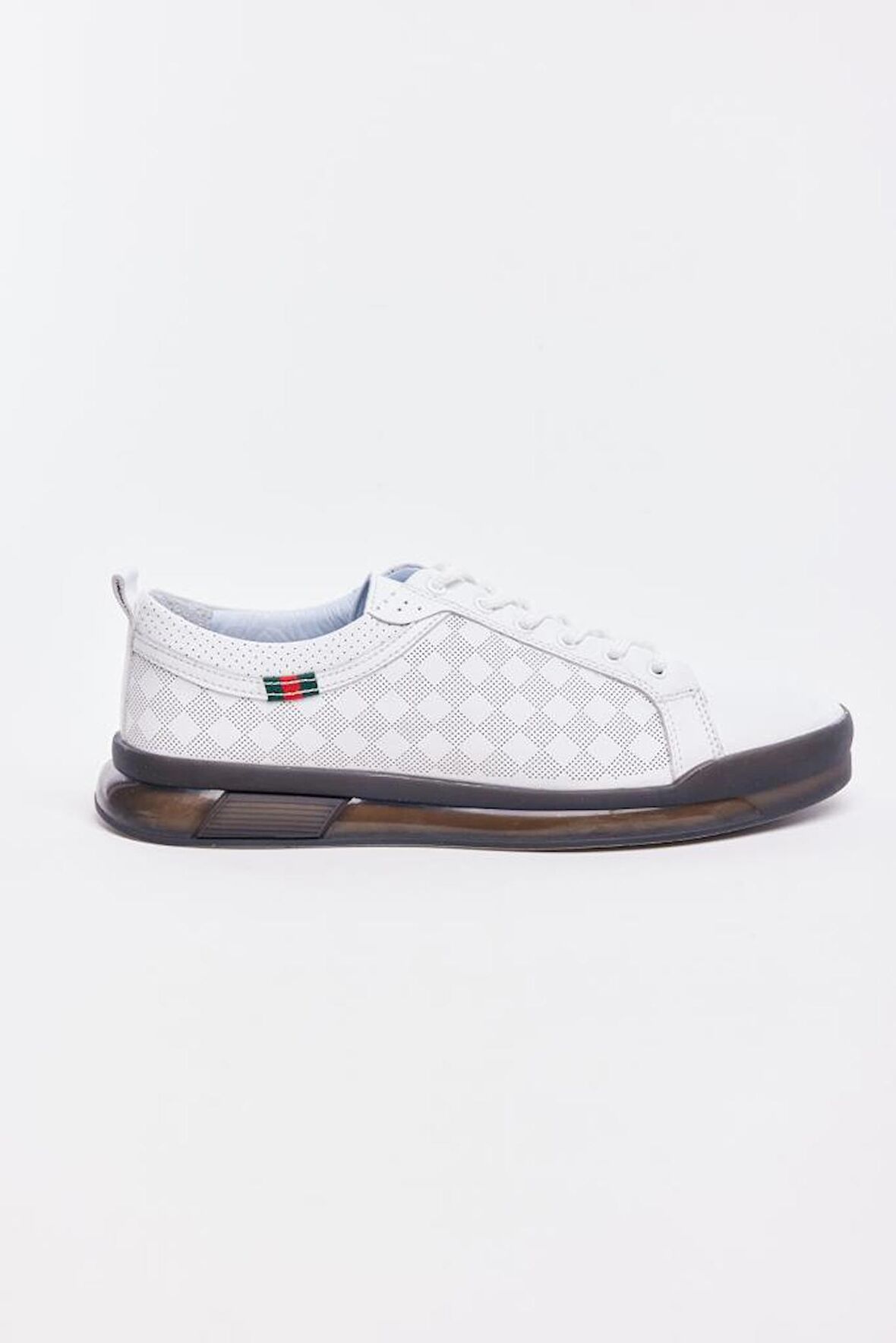 Hakiki Deri Desenli Erkek Sneaker 