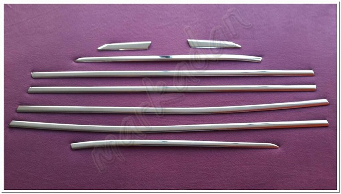 WOC Chrome Peugeot 3008 Krom Cam Çıtası 2016 Sonrası 8 Parça Paslanmaz Çelik