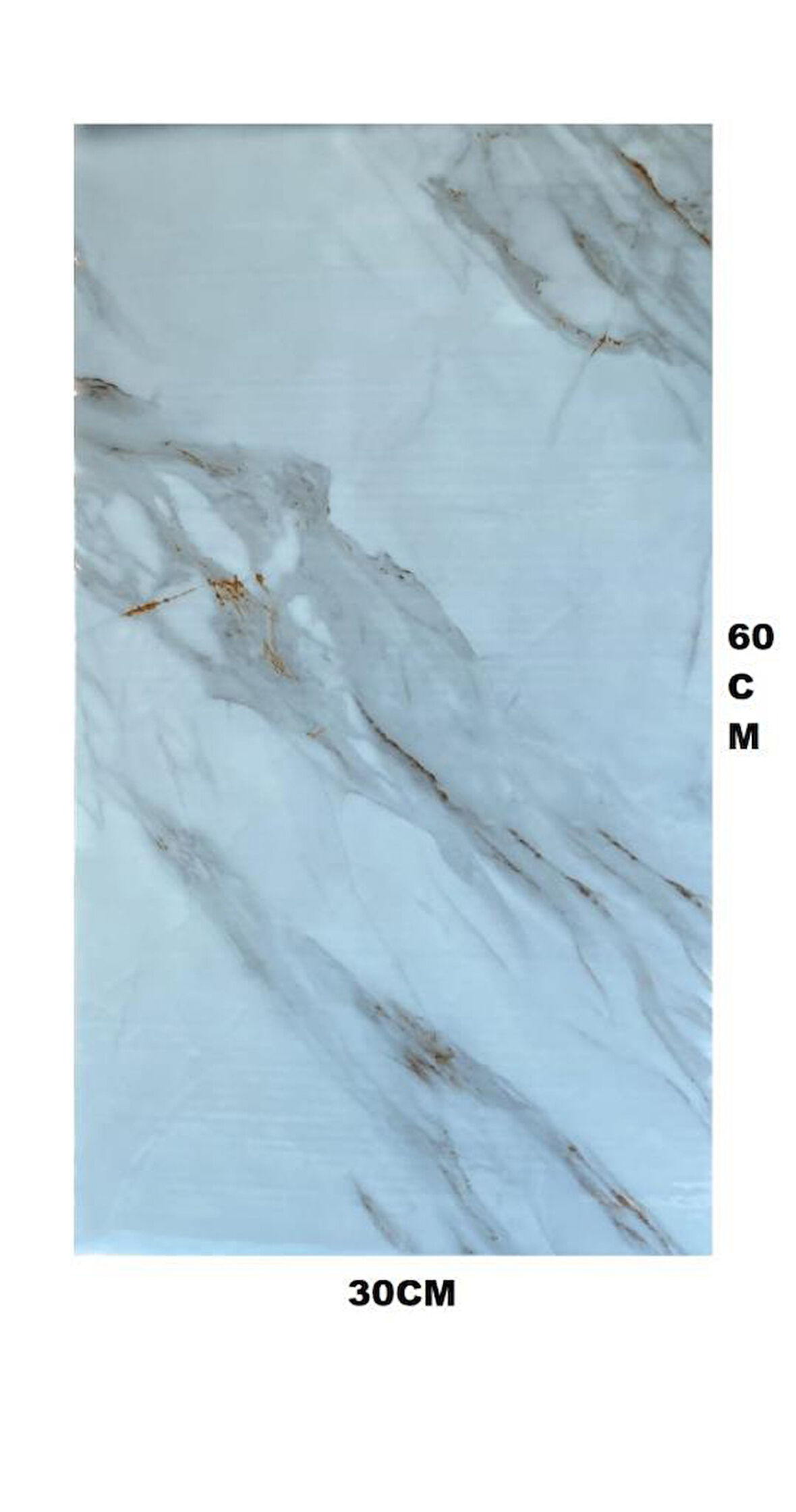 60x30cm Shiny Alaca Renkli Mermer Desen Yapışkanlı Karavan Prefabrik Banyo Wc Duvar Kaplama Paneli