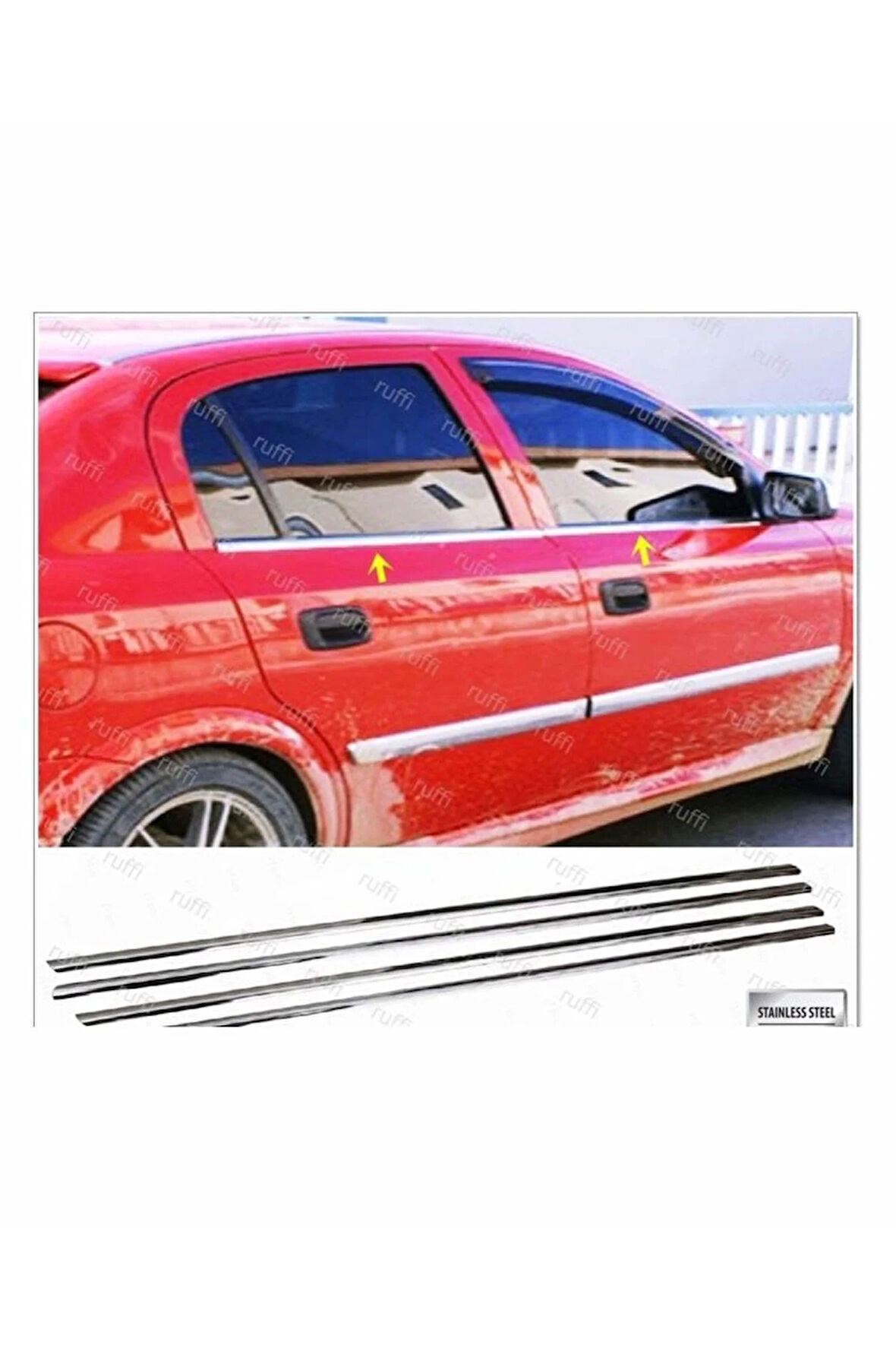 Opel Astra G Krom Cam Çıtası 4 Prç. 1998-2004 Arası P. Çelik 1998-2005