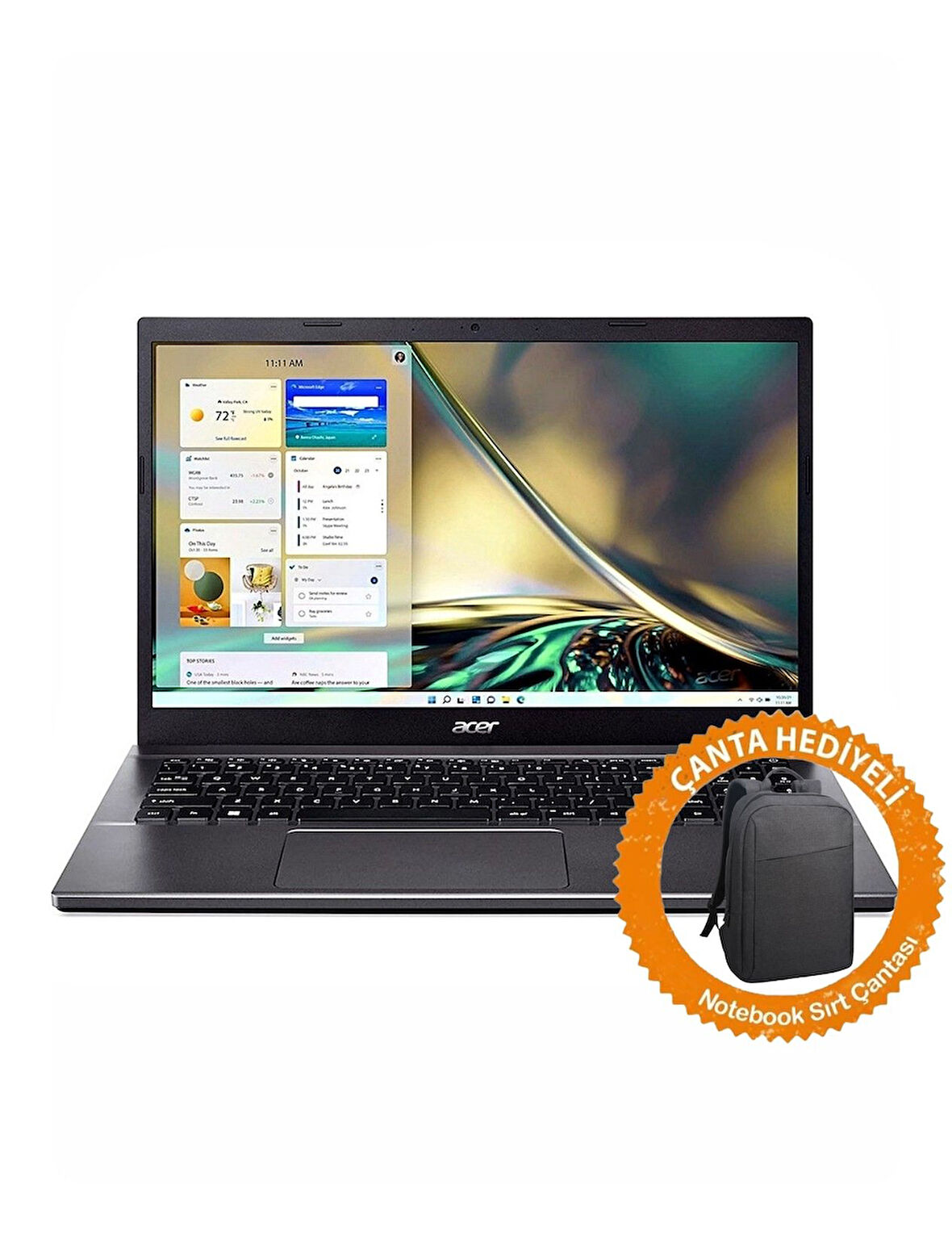 Acer Aspire 5 A515-57-55WR İntel Core İ5 12450H 32GB 512GB SSD Windows 11 Home 15.6'' FHD IPS Taşınabilir Bilgisayar+Çanta NX.KN3EY.002C54