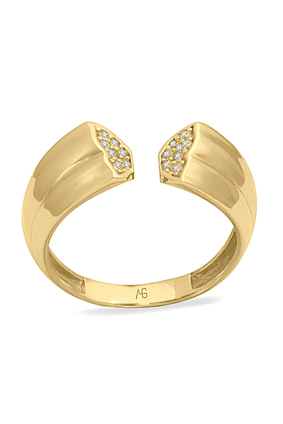 Altın Bombeli Kelebek Yüzük