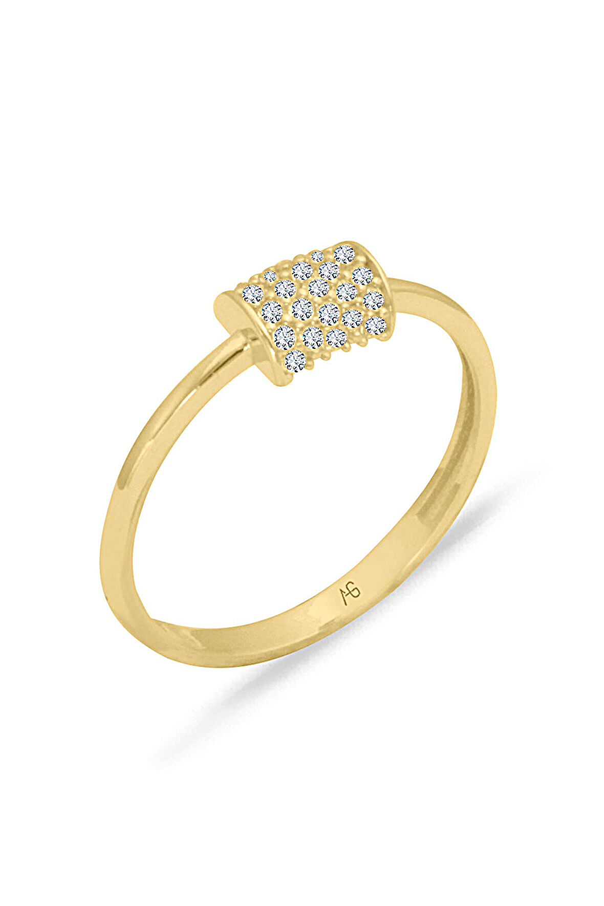 Minimal Altın Taşlı Kombin Yüzük