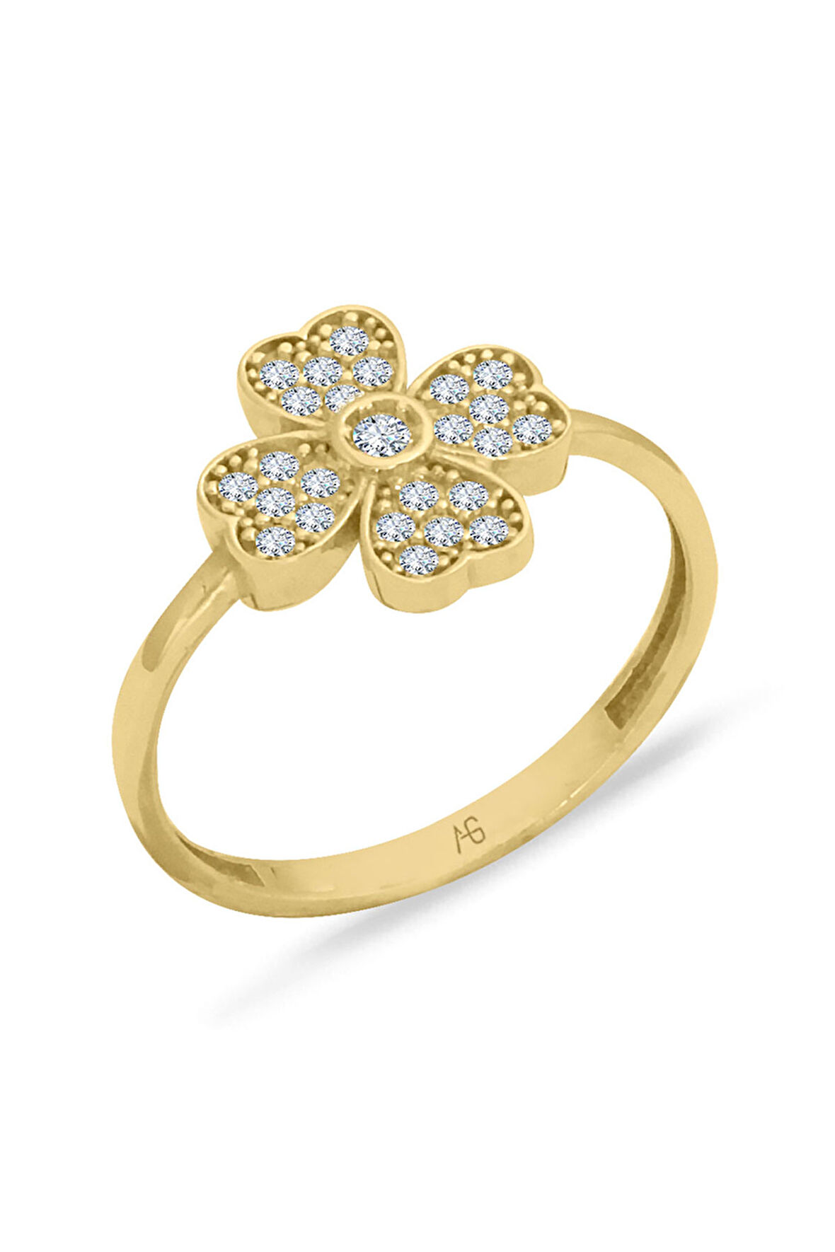 Altın Taşlı Yonca Yüzük