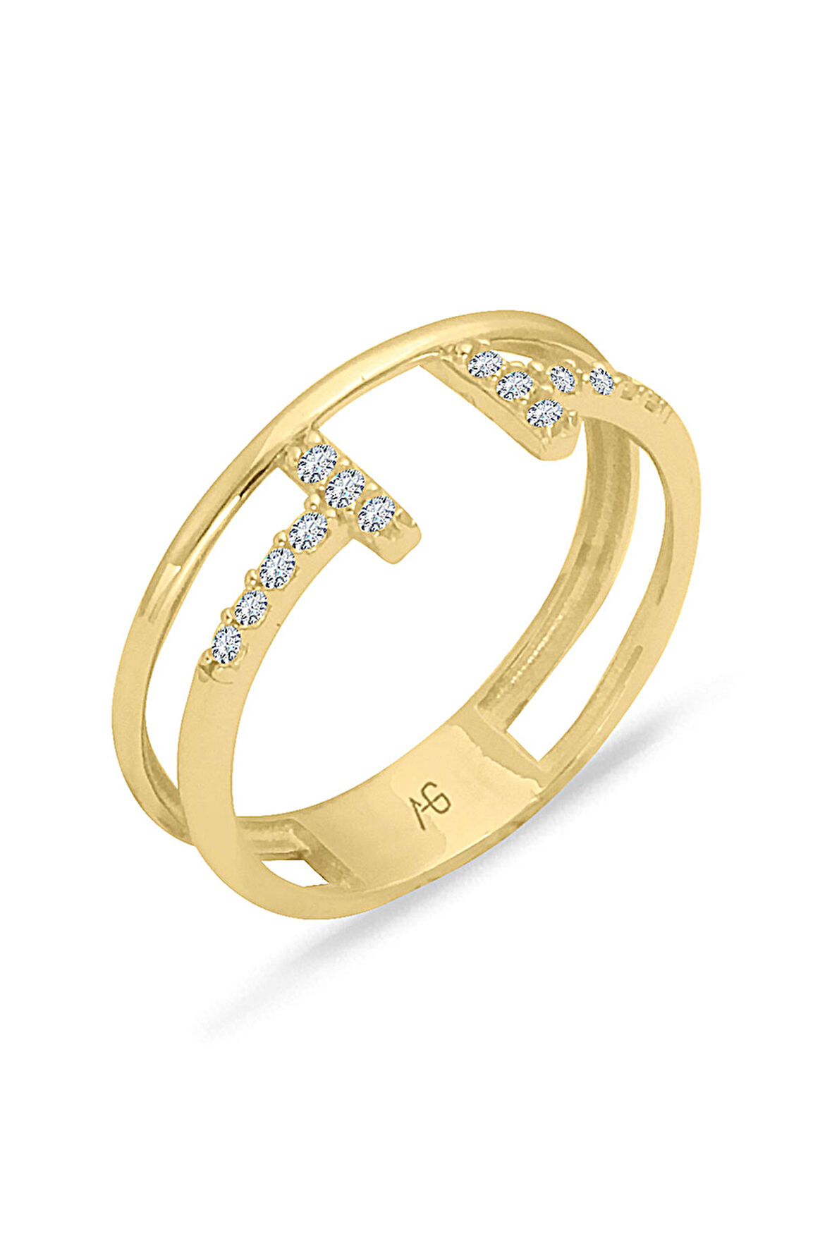 Altın Taşlı Model Kadın Yüzük