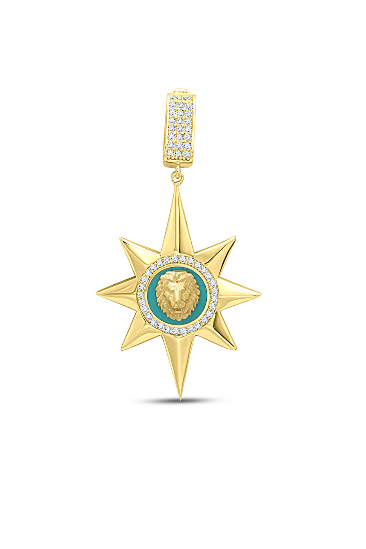 Kuzey Yıldızı Altın Aslan Kolye Ucu