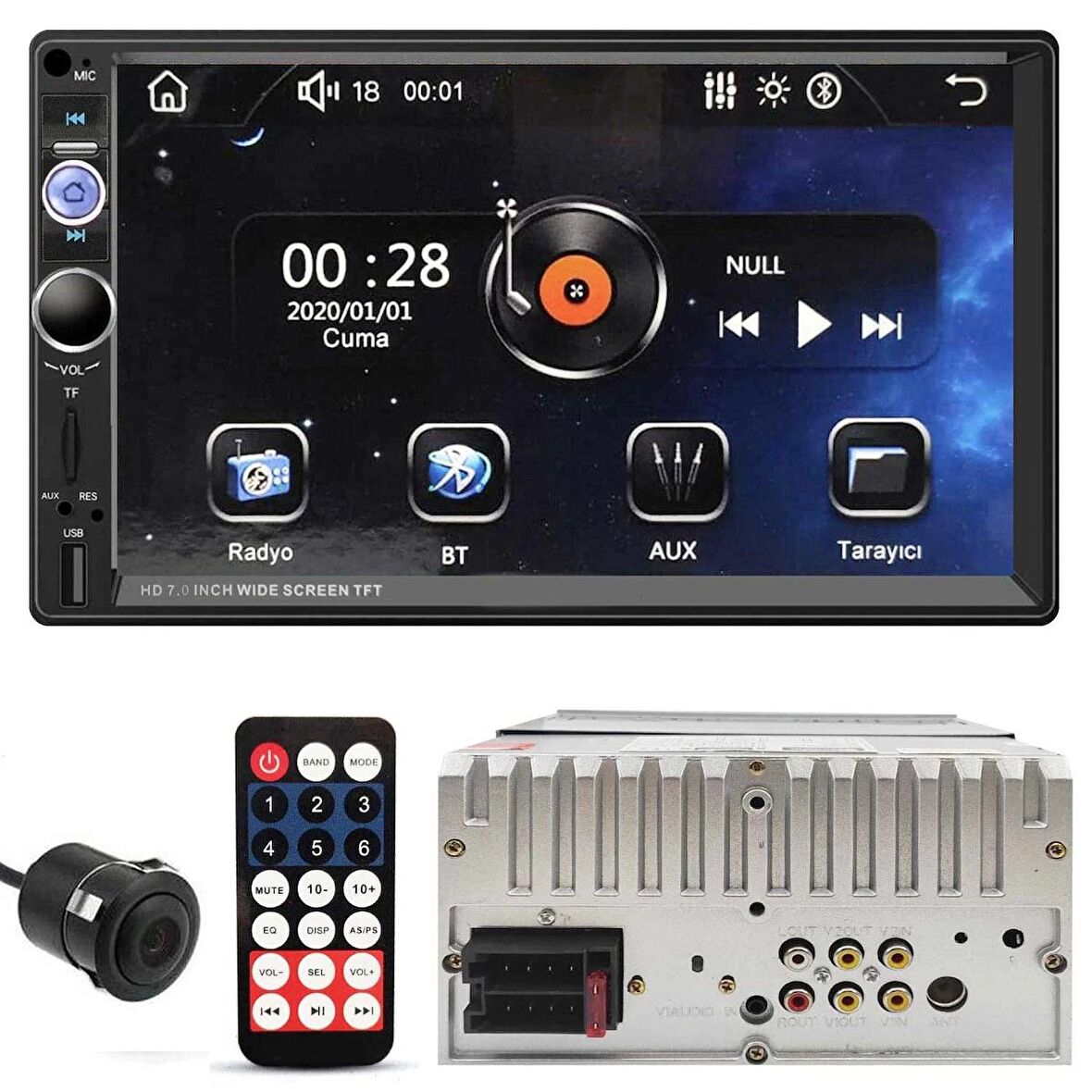 DOUBLE TEYP 7 4X55W BT/USB/SD/FM/AUX KAMERALI NAVIGOLD DS-4250