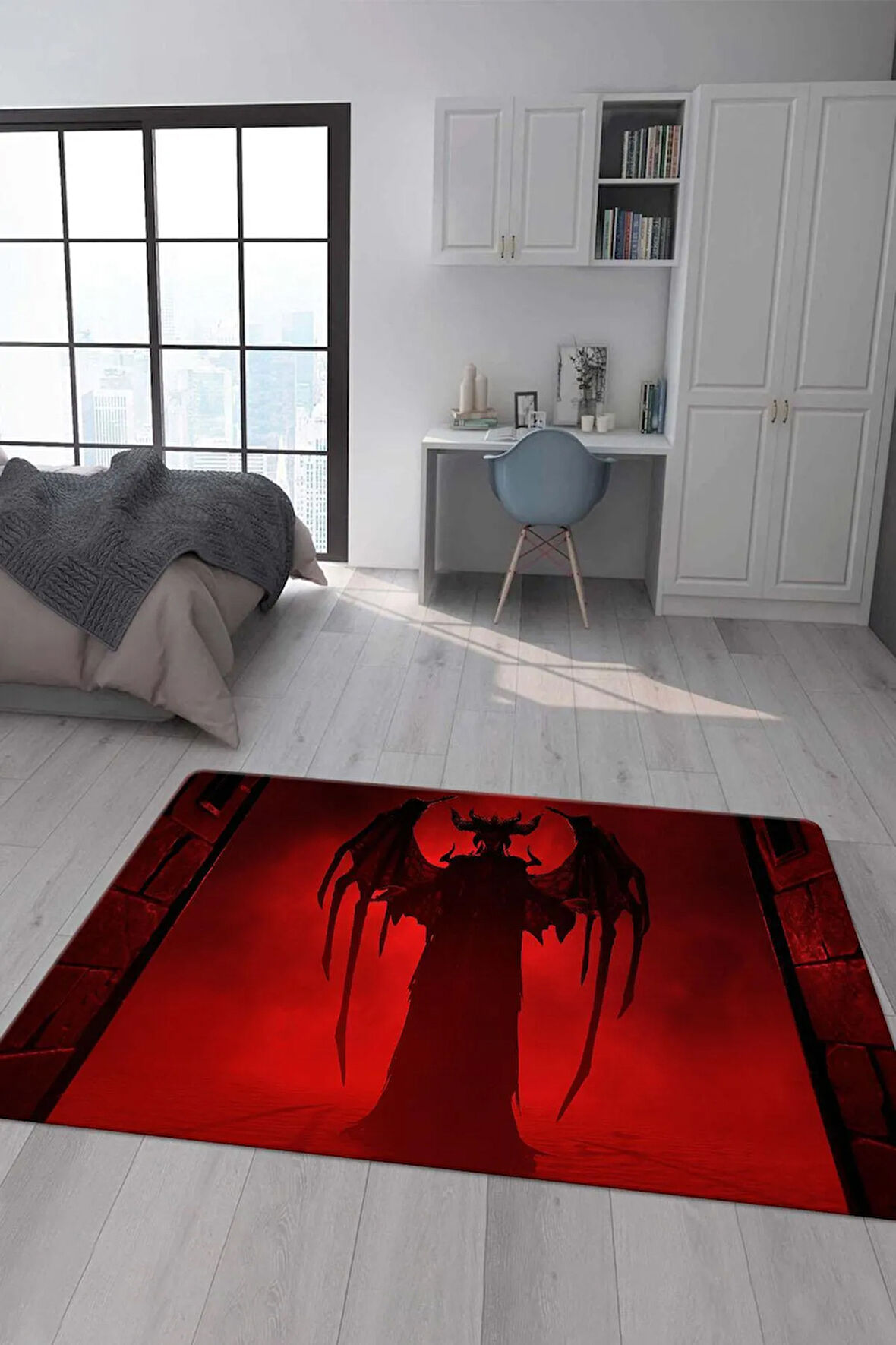 Kaymaz Taban Makinede Yıkanabilir Lilith Desenli Çocuk Halısı