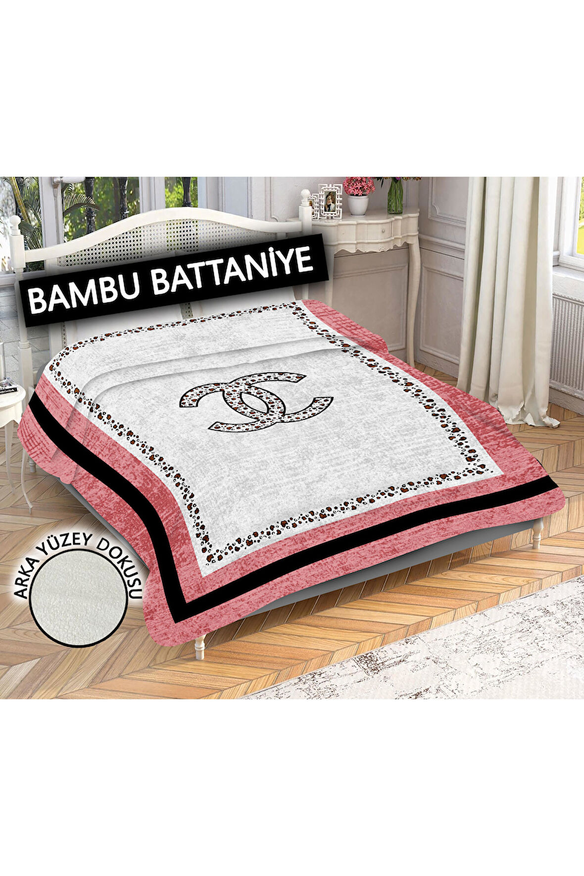 Dekoratif Modern Desenli %100 Bambu Kumaşlı Battaniye