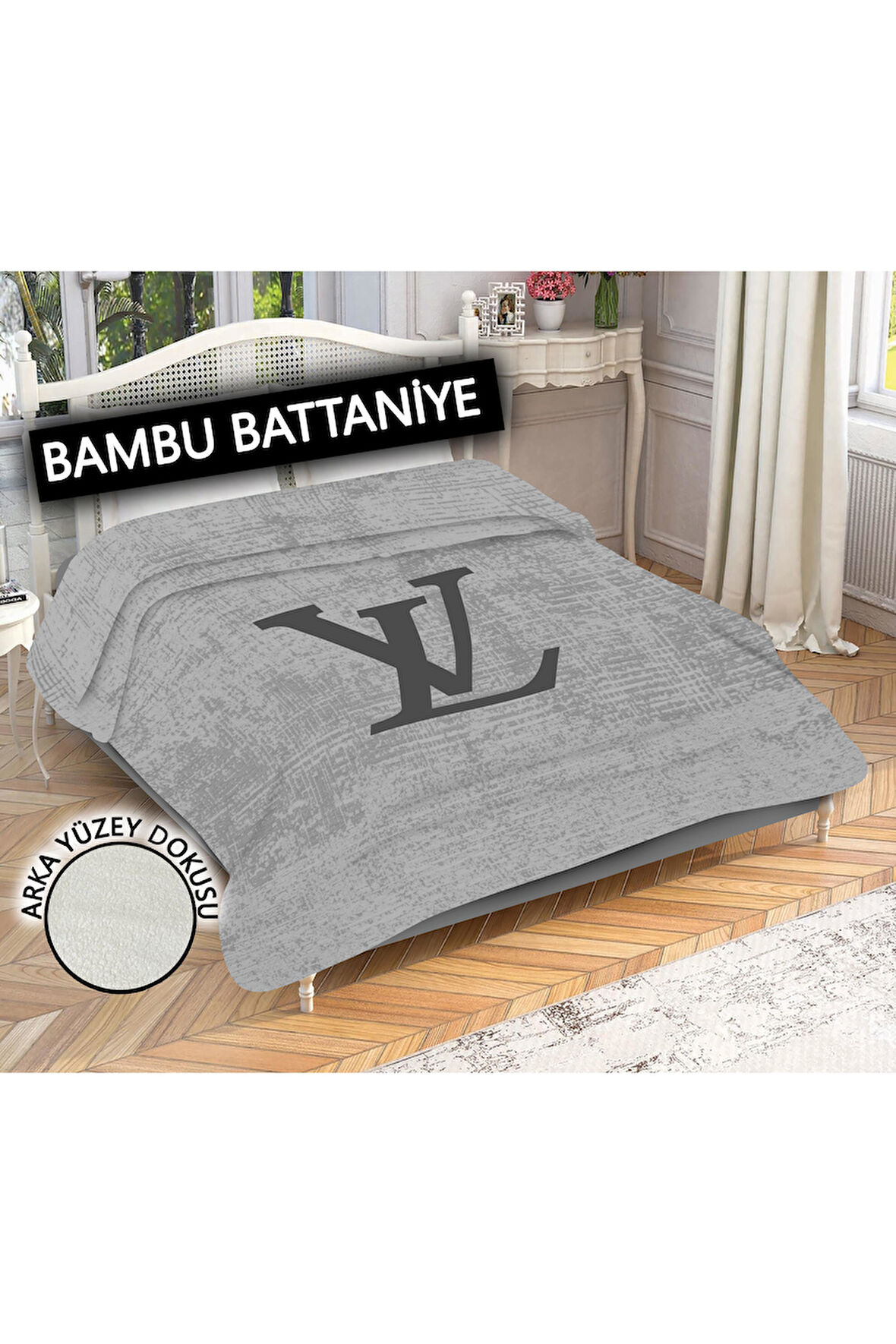 Dekoratif Modern Desenli %100 Bambu Kumaşlı Battaniye