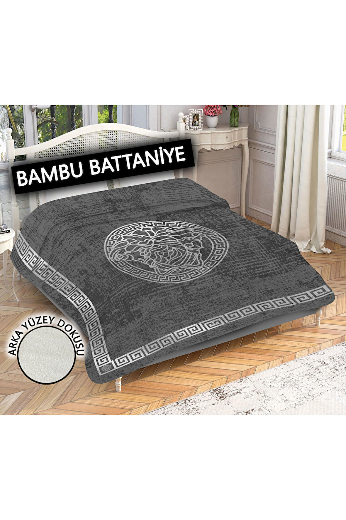 Dekoratif Modern Desenli %100 Bambu Kumaşlı Battaniye